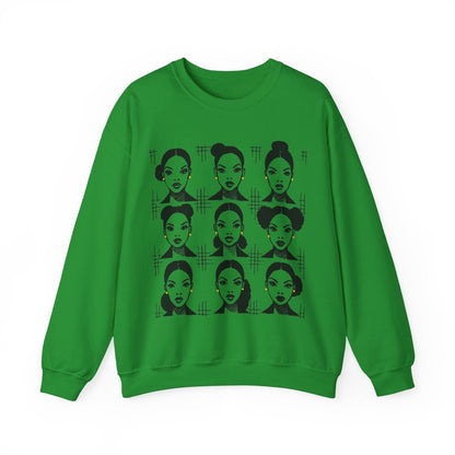 Everyday Afro Buns Sweatshirt - Afrocentric Art by The Trini Gee