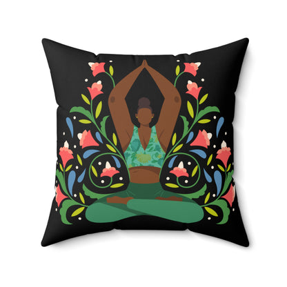 Yoga Pose Floral Pillow