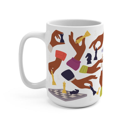 Brown Hands Play Chess Mug