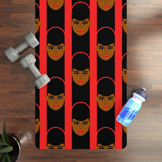 Face Pattern Yoga Mat - Afrocentric Art by The Trini Gee