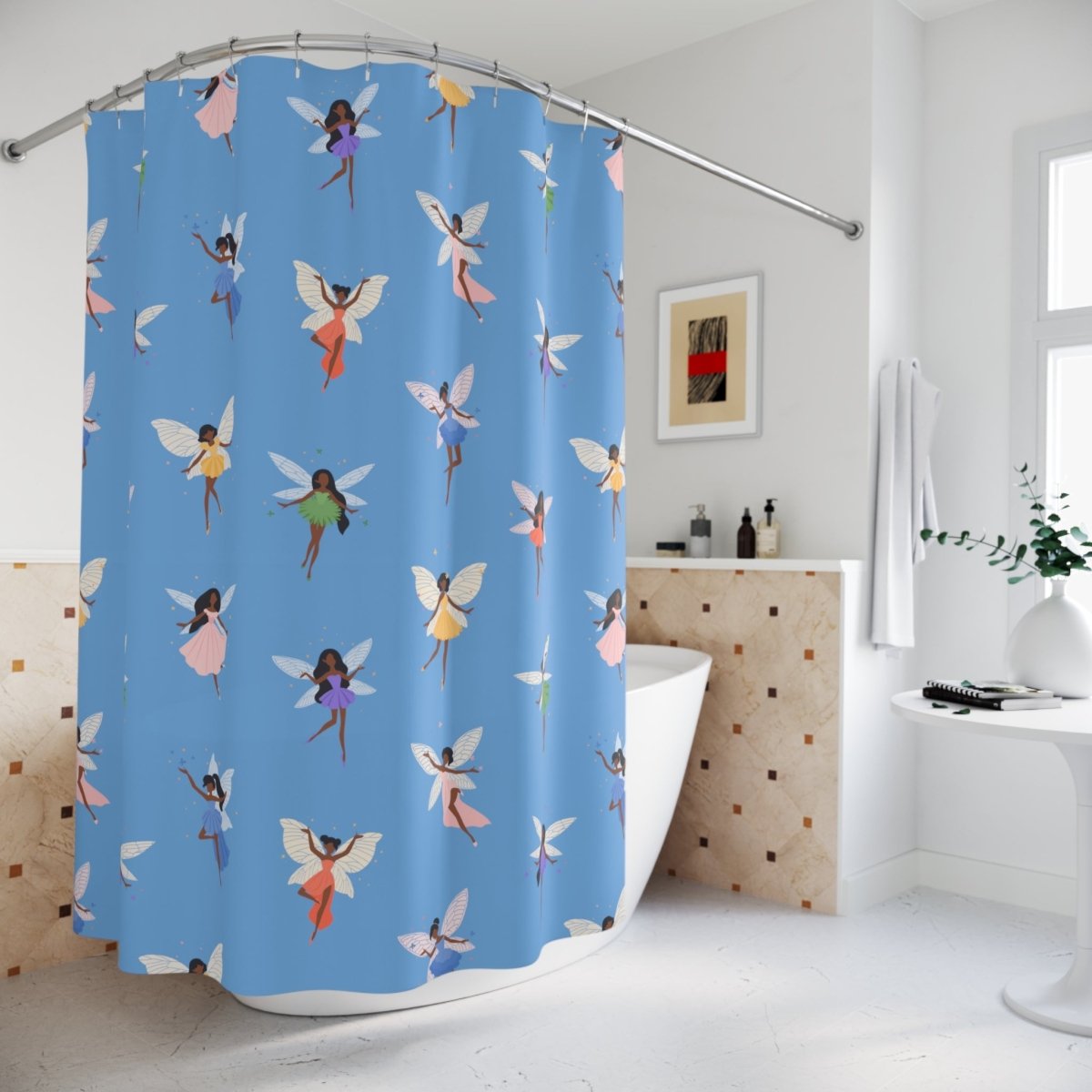 Fairies Shower Curtain - Afrocentric Art by The Trini Gee