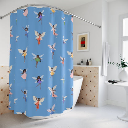 Fairies Shower Curtain - Afrocentric Art by The Trini Gee