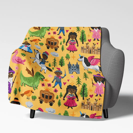 Fairy Tale Blanket - Afrocentric Art by The Trini Gee