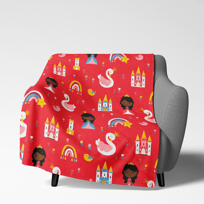 Fairy Tale Princess Throw Blanket - Afrocentric Art by The Trini Gee