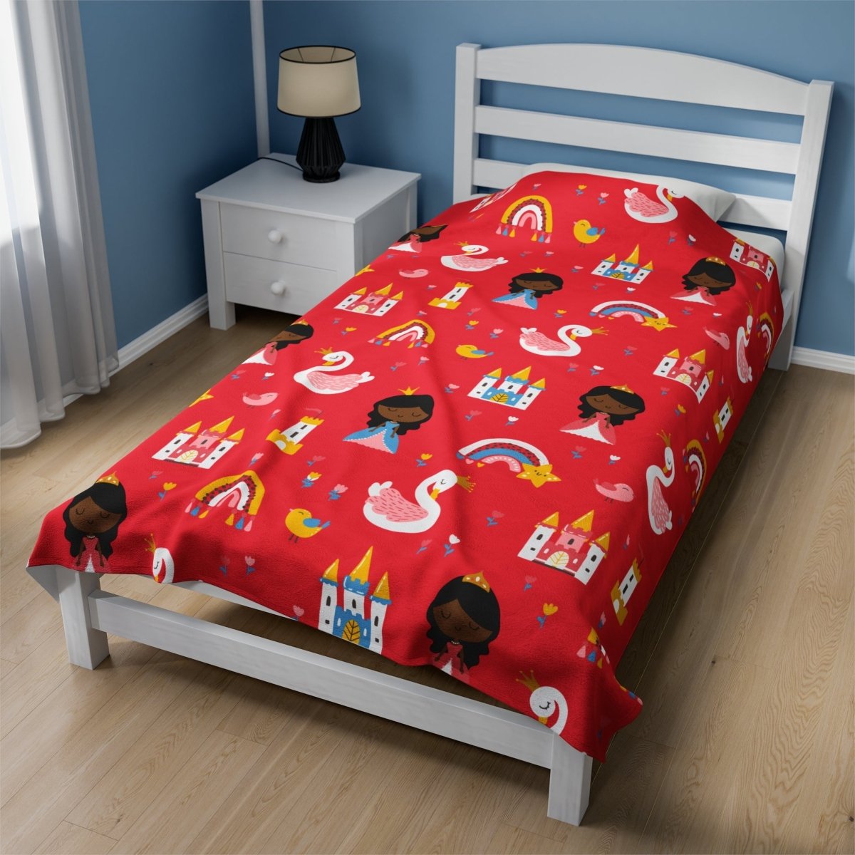 Fairy Tale Princess Throw Blanket - Afrocentric Art by The Trini Gee