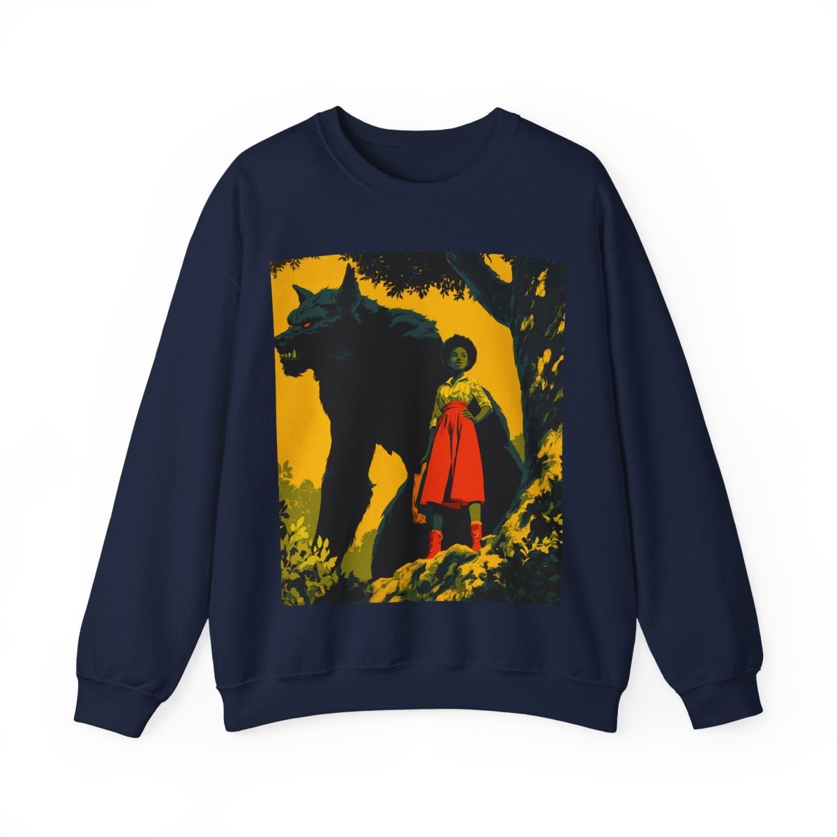 Fairytale Wolf Sweatshirt - Afrocentric Art by The Trini Gee