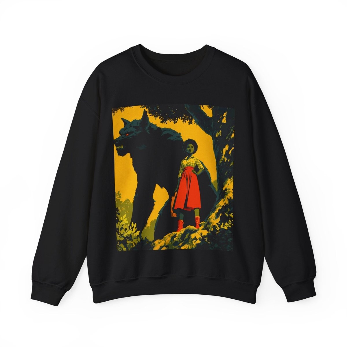 Fairytale Wolf Sweatshirt - Afrocentric Art by The Trini Gee
