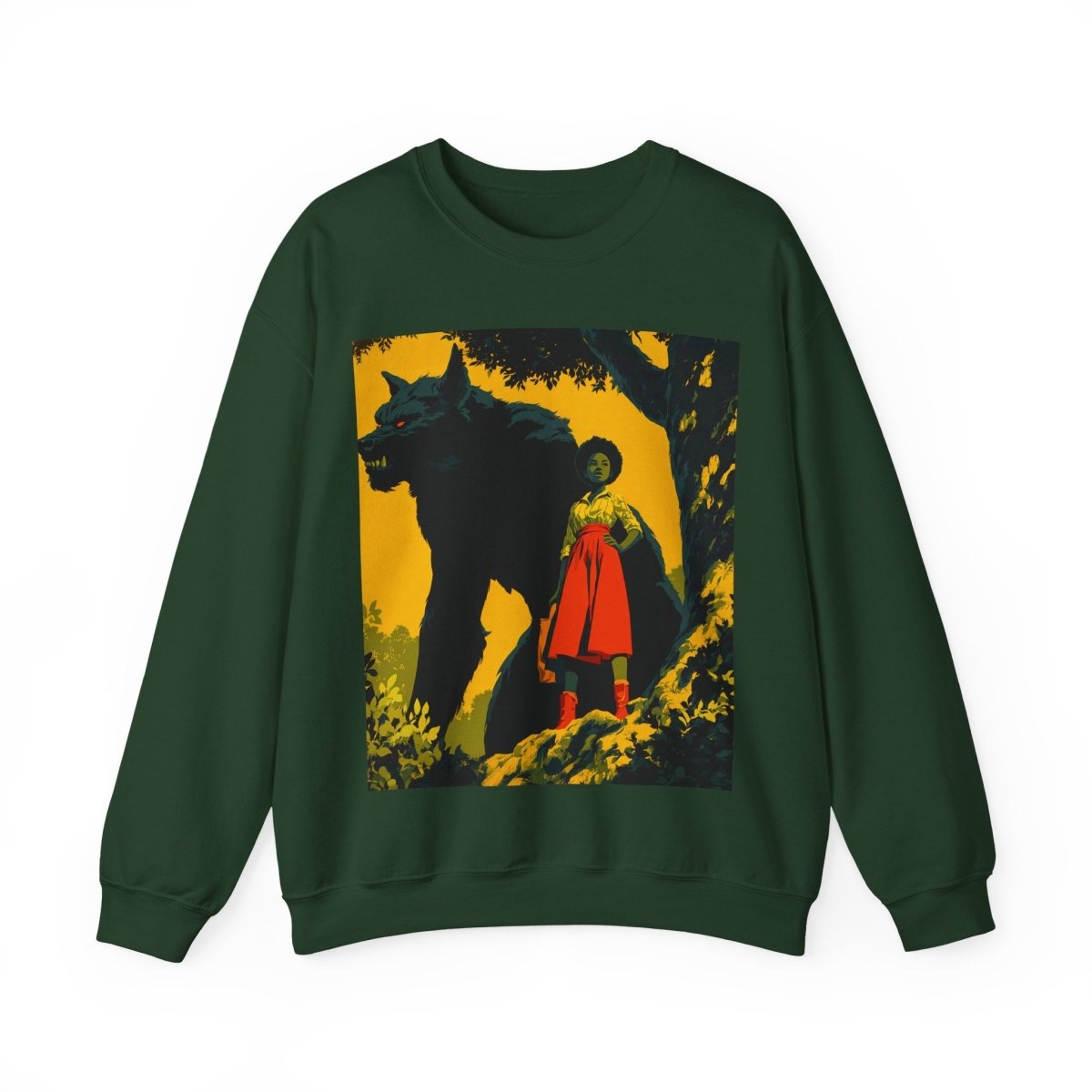 Fairytale Wolf Sweatshirt - Afrocentric Art by The Trini Gee
