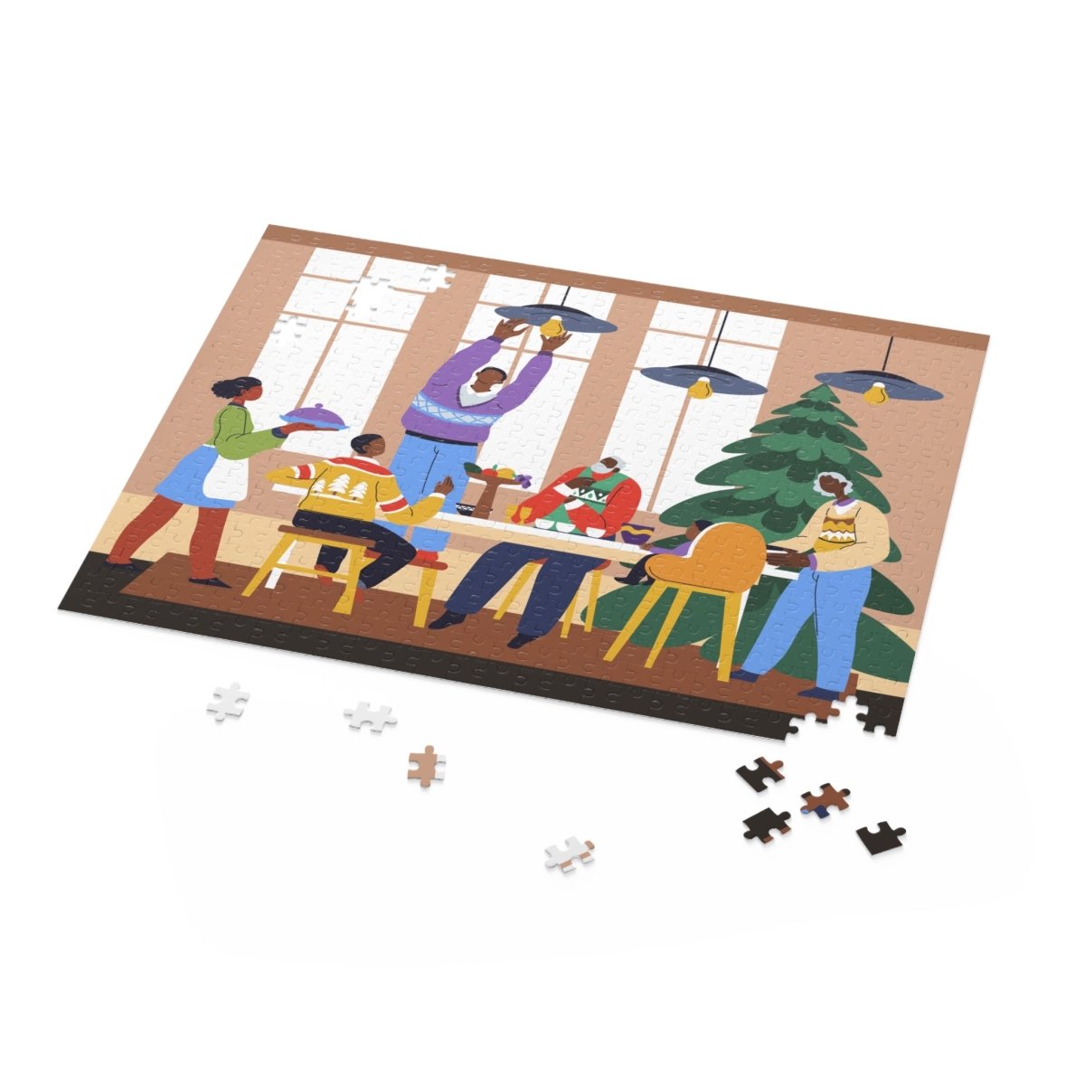 Family Dinner Puzzle - Afrocentric Art by The Trini Gee
