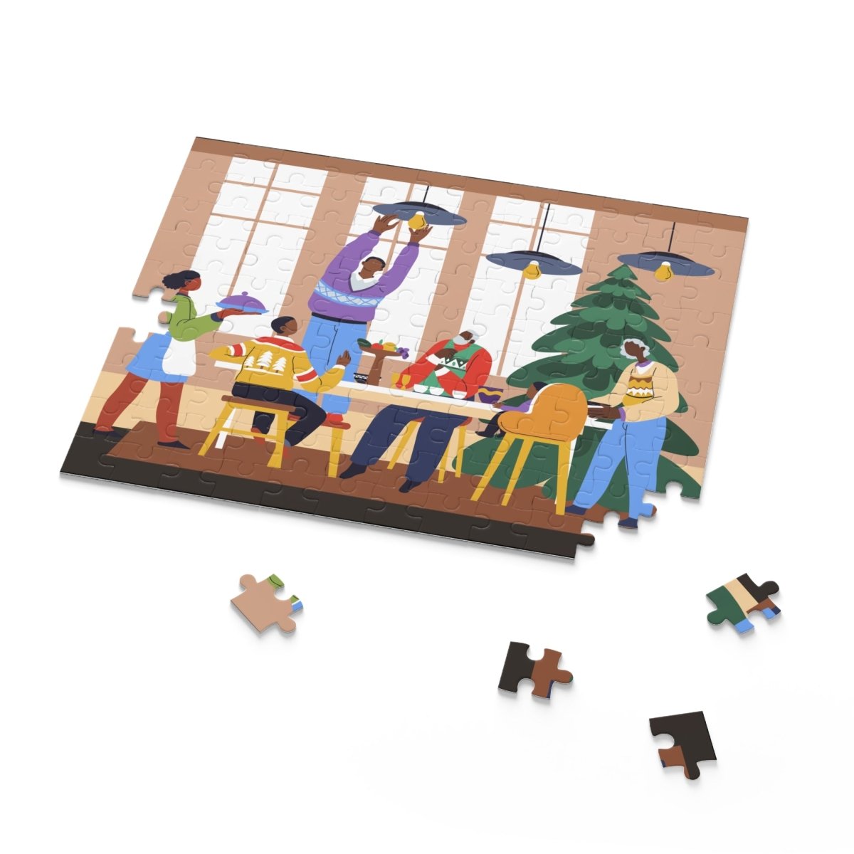 Family Dinner Puzzle - Afrocentric Art by The Trini Gee