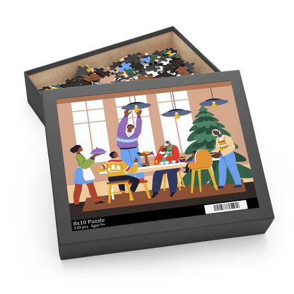 Family Dinner Puzzle - Afrocentric Art by The Trini Gee