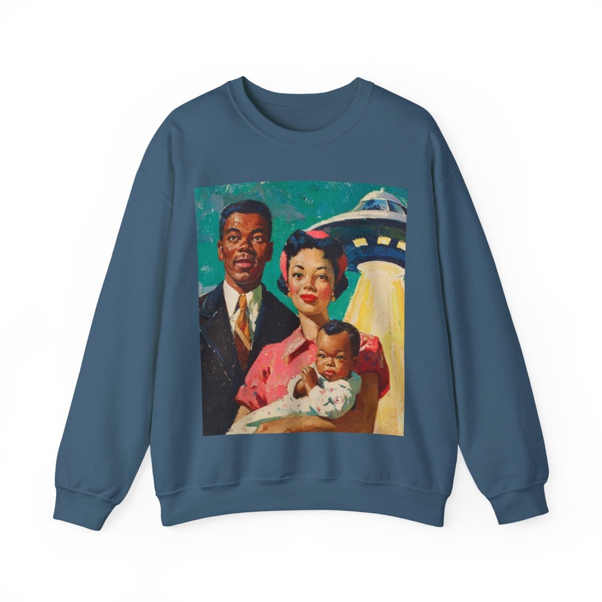 Family UFO Sweatshirt - Afrocentric Art by The Trini Gee