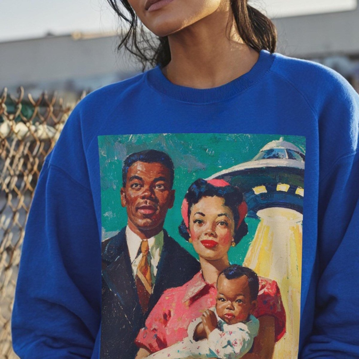 Family UFO Sweatshirt - Afrocentric Art by The Trini Gee
