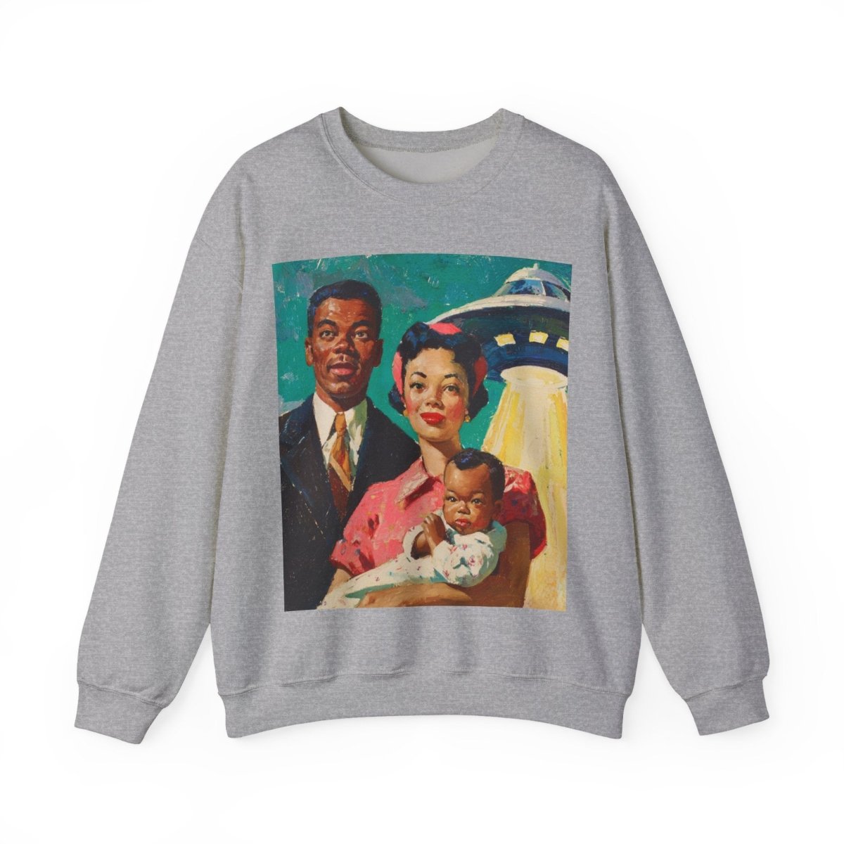 Family UFO Sweatshirt - Afrocentric Art by The Trini Gee