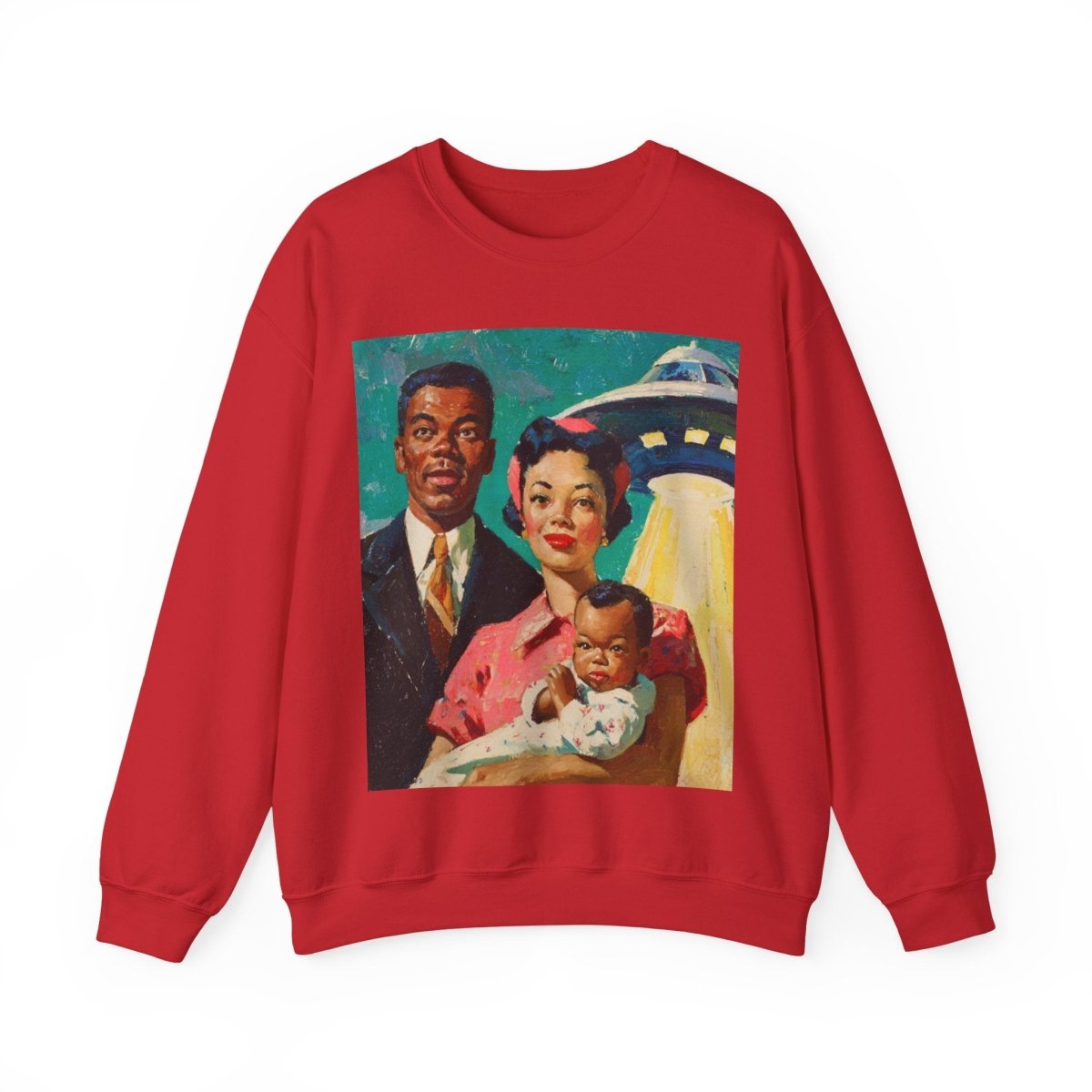 Family UFO Sweatshirt - Afrocentric Art by The Trini Gee