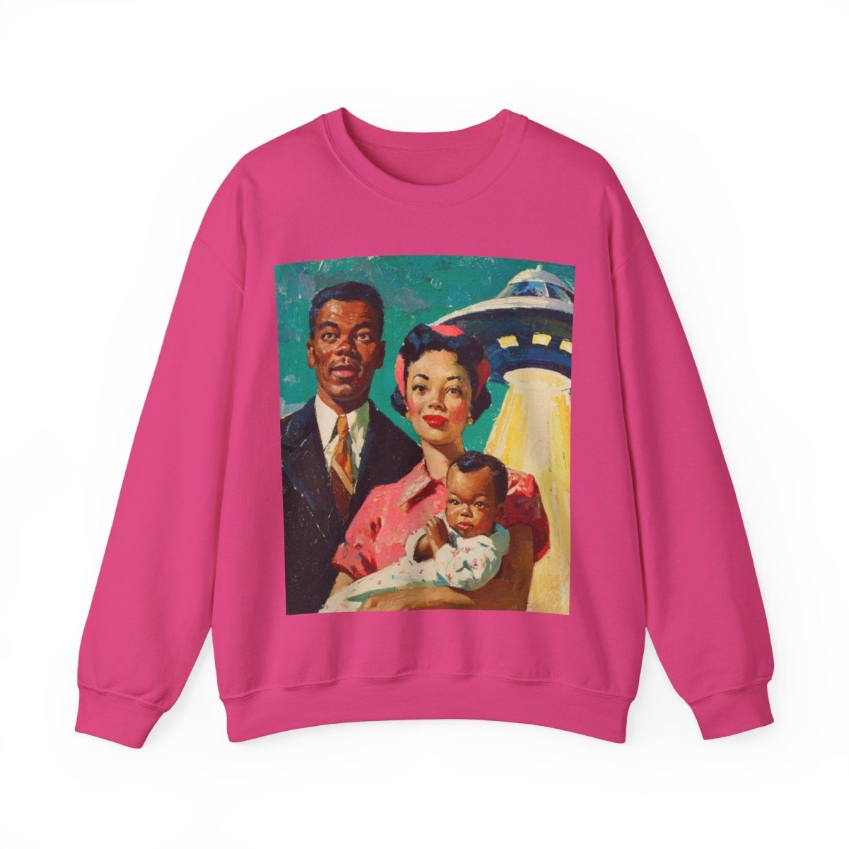 Family UFO Sweatshirt - Afrocentric Art by The Trini Gee