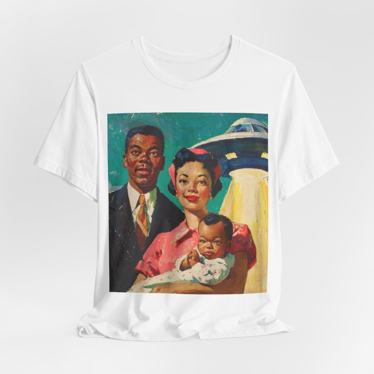 Family with UFO Shirt - Afrocentric Art by The Trini Gee