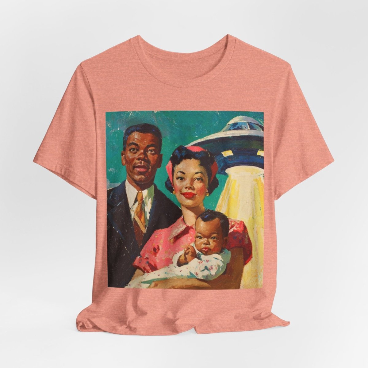Family with UFO Shirt - Afrocentric Art by The Trini Gee