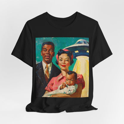 Family with UFO Shirt - Afrocentric Art by The Trini Gee
