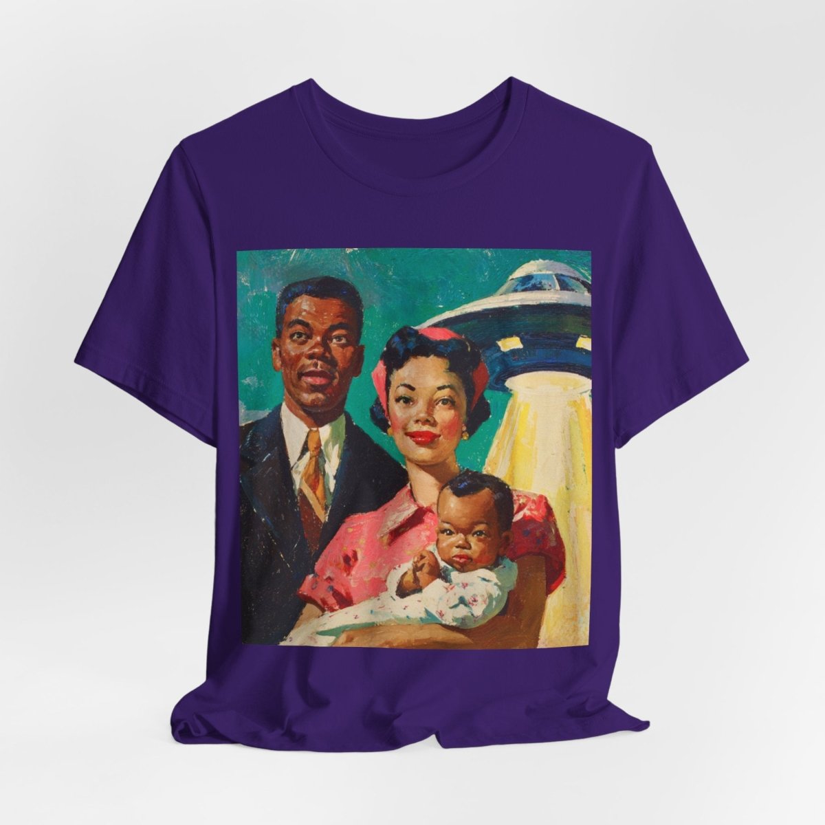 Family with UFO Shirt - Afrocentric Art by The Trini Gee