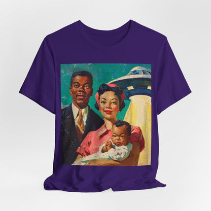 Family with UFO Shirt - Afrocentric Art by The Trini Gee