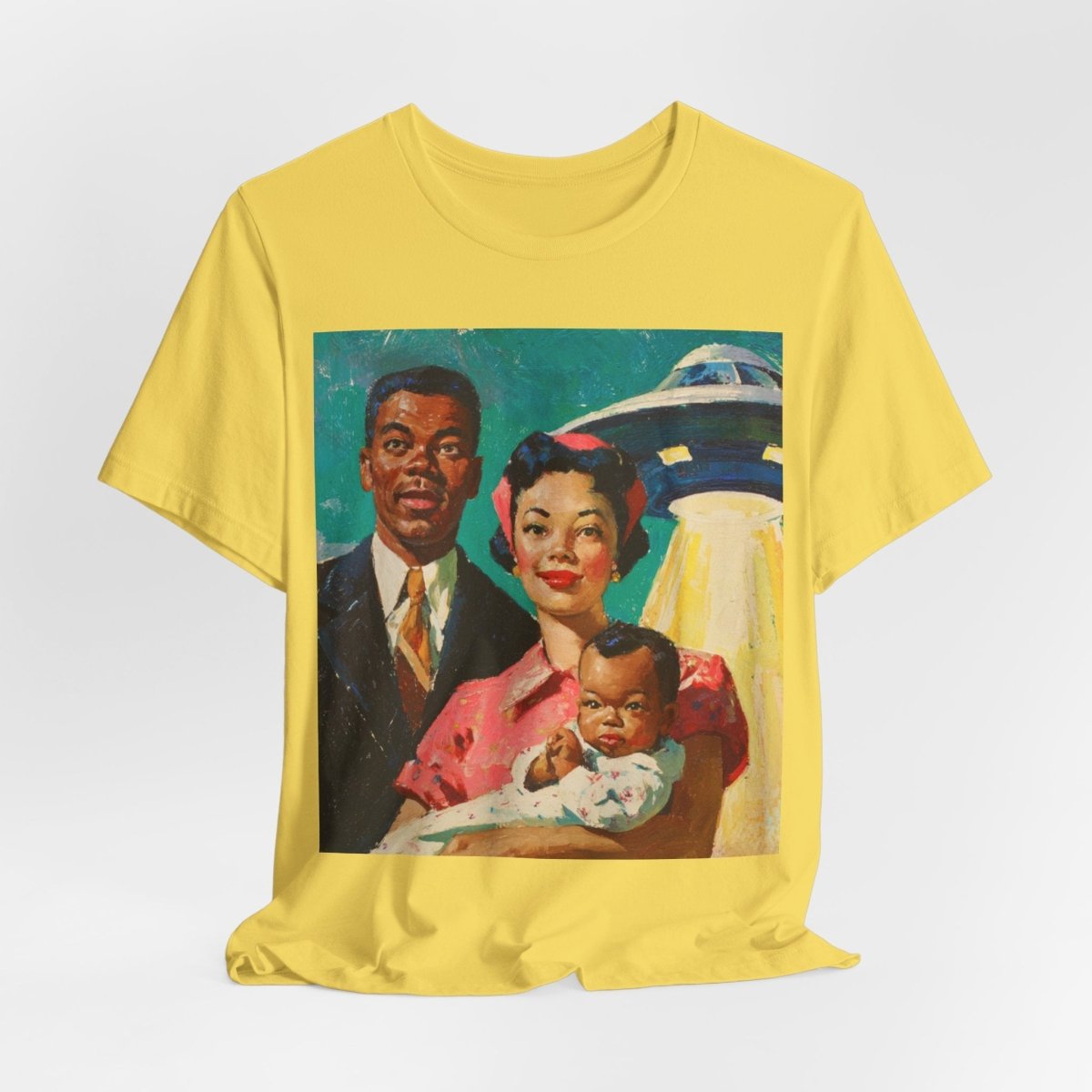 Family with UFO Shirt - Afrocentric Art by The Trini Gee