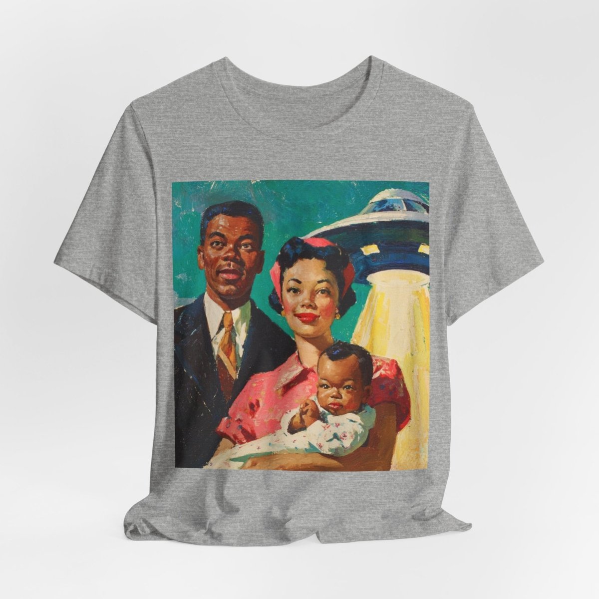 Family with UFO Shirt - Afrocentric Art by The Trini Gee