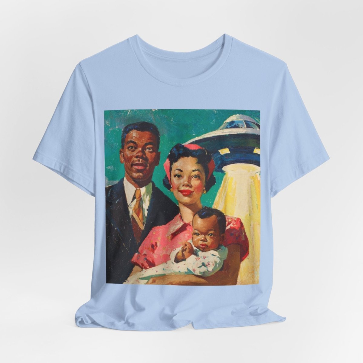 Family with UFO Shirt - Afrocentric Art by The Trini Gee