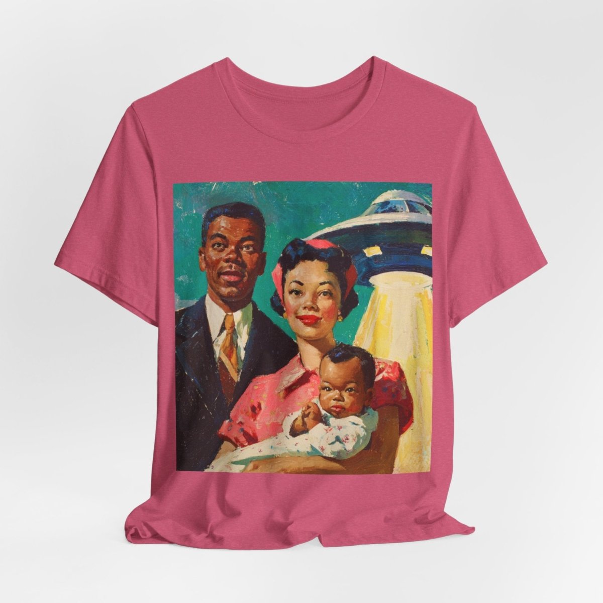 Family with UFO Shirt - Afrocentric Art by The Trini Gee