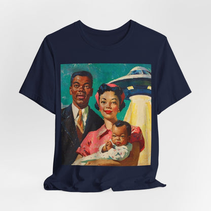 Family with UFO Shirt - Afrocentric Art by The Trini Gee