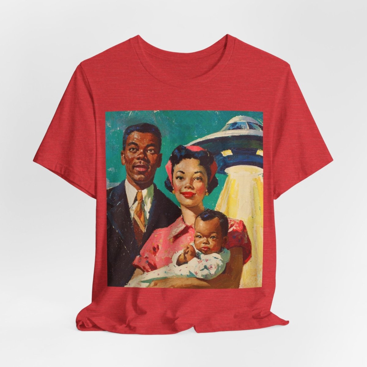 Family with UFO Shirt - Afrocentric Art by The Trini Gee