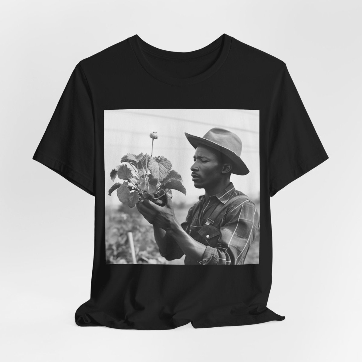 Farmer with Plant Shirt - Afrocentric Art by The Trini Gee