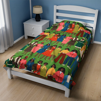 Fashion Decades Blanket - Afrocentric Art by The Trini Gee