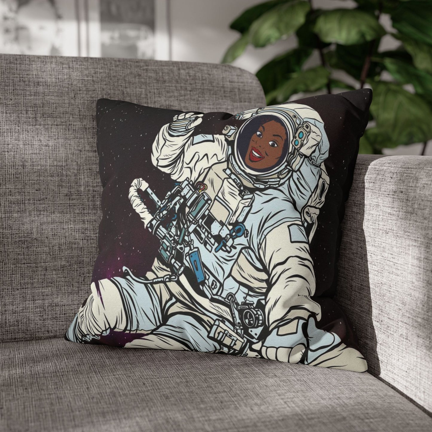 Black Astronaut Pillow