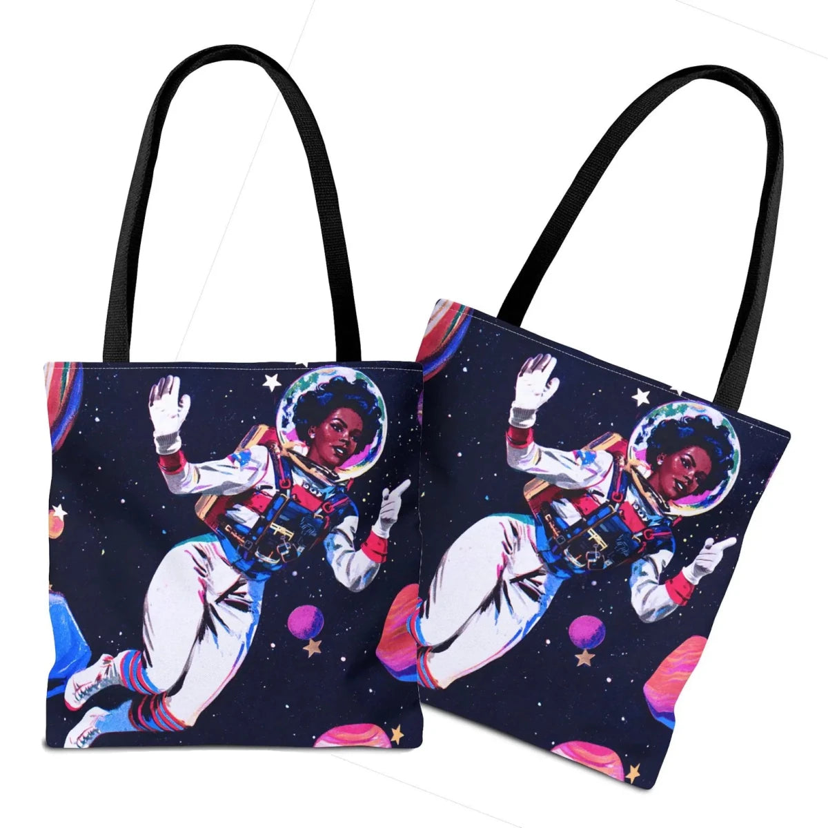 Female Astronaut Tote Bag - Afrocentric Art by The Trini Gee