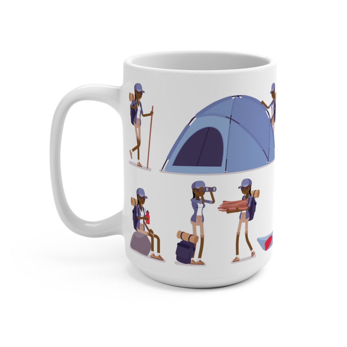 Female Hiker Mug - Afrocentric Art by The Trini Gee