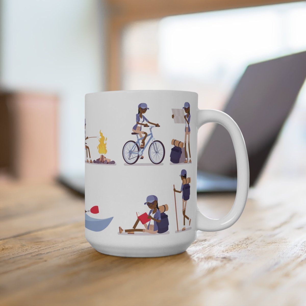 Female Hiker Mug - Afrocentric Art by The Trini Gee