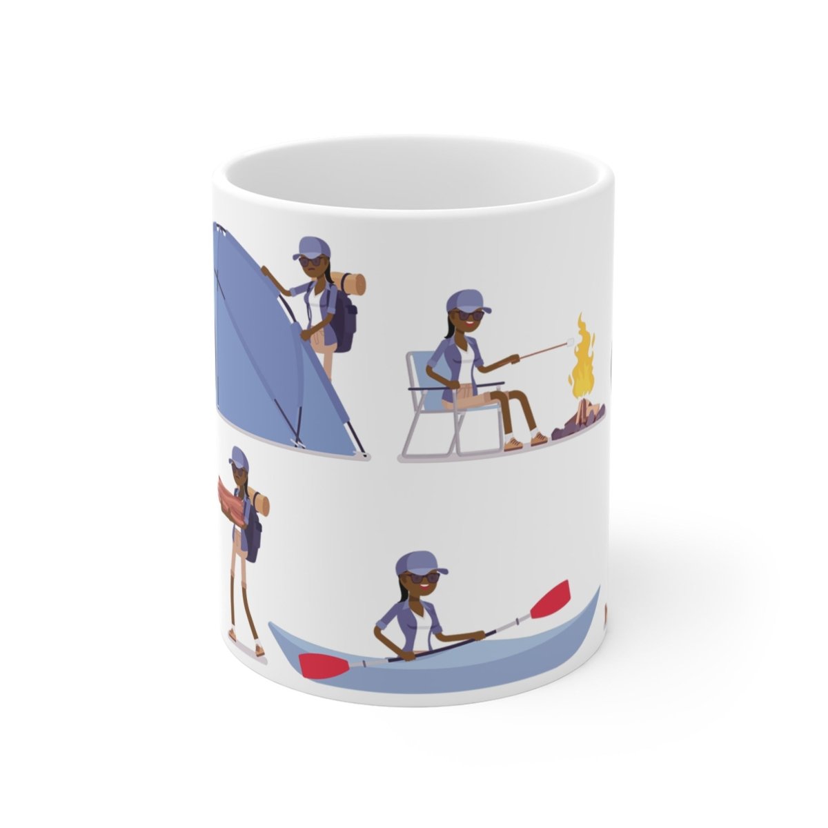 Female Hiker Mug - Afrocentric Art by The Trini Gee