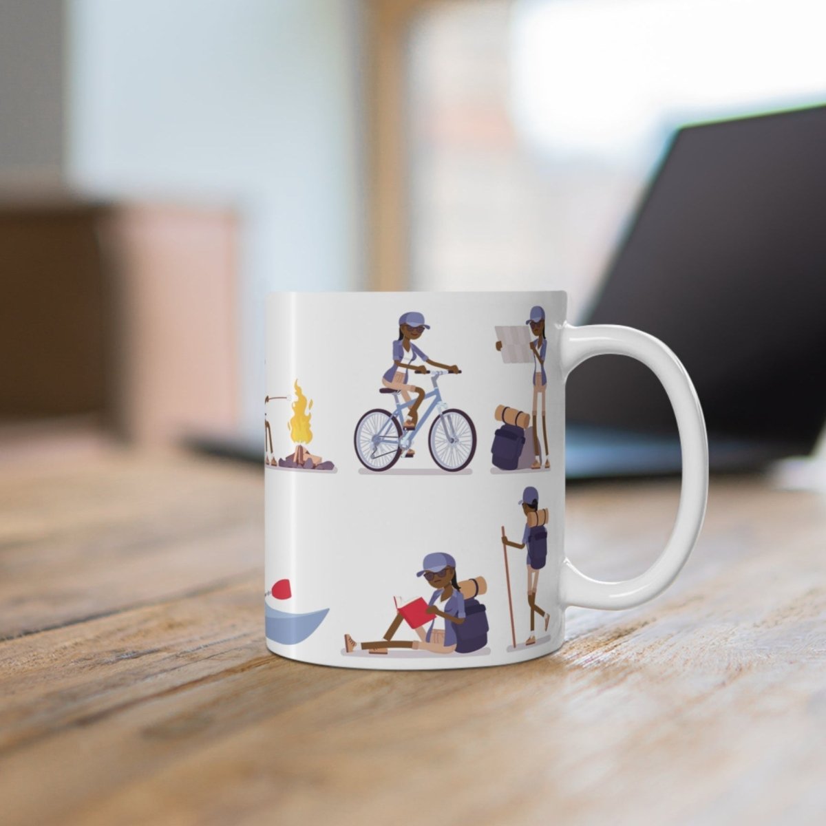 Female Hiker Mug - Afrocentric Art by The Trini Gee