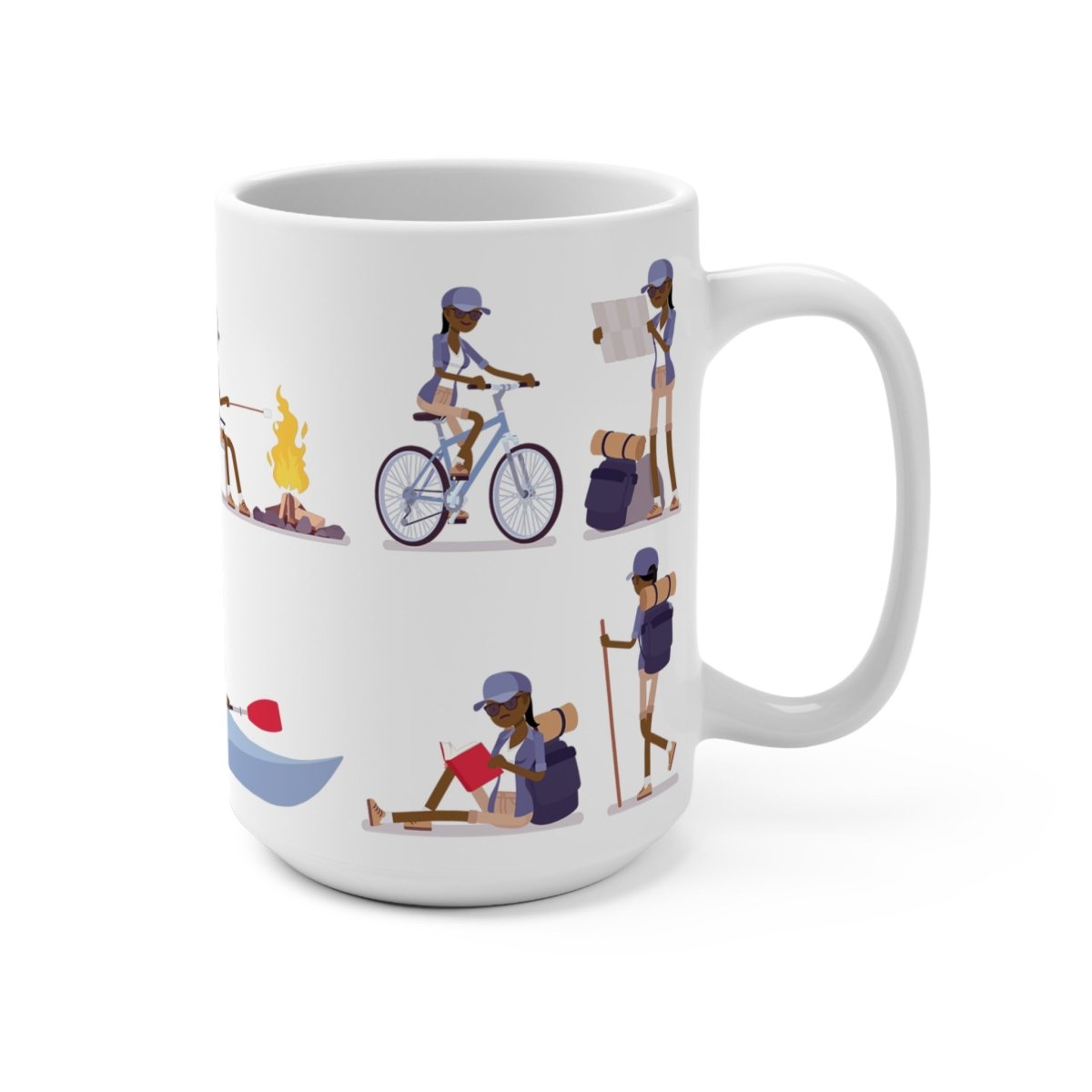 Female Hiker Mug - Afrocentric Art by The Trini Gee