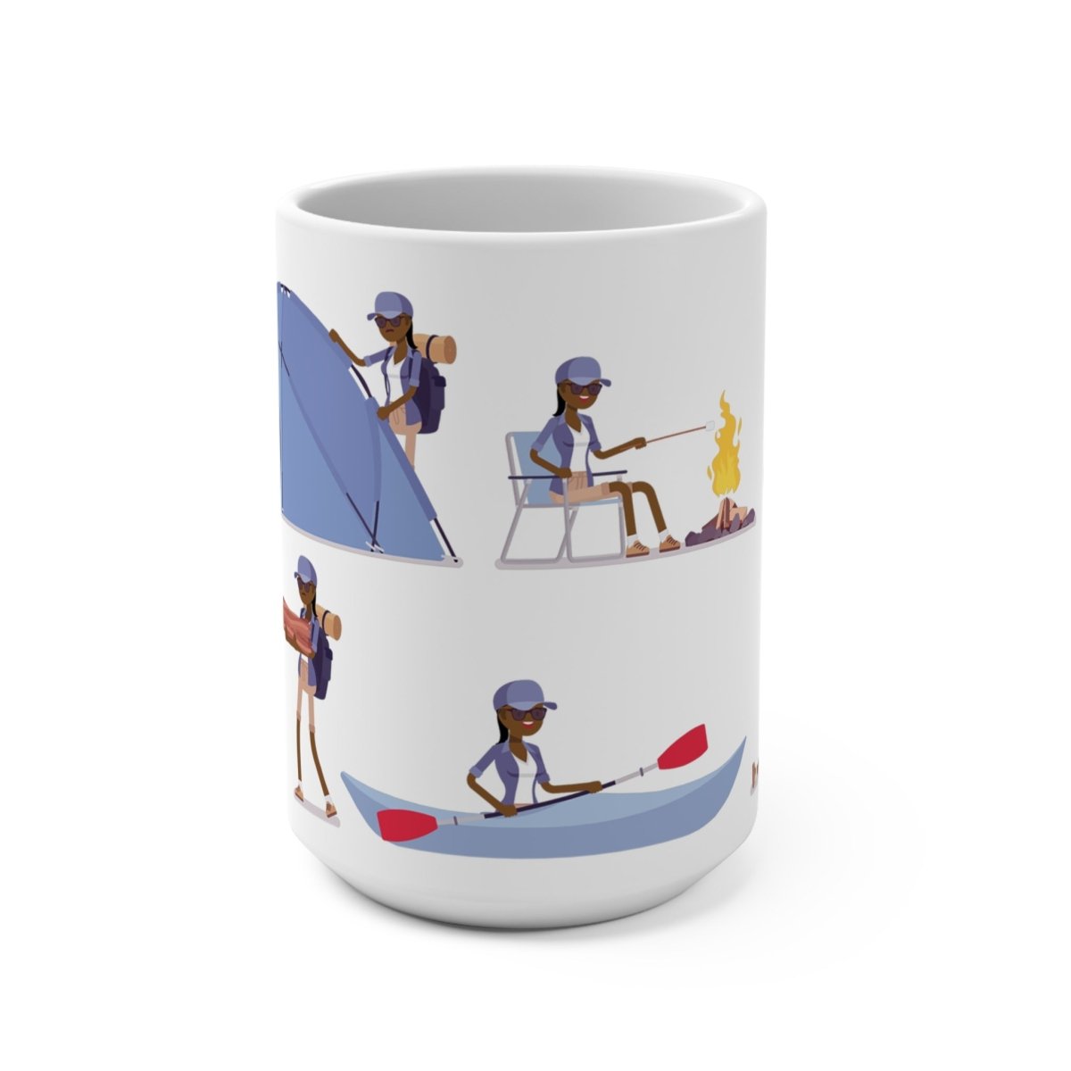Female Hiker Mug - Afrocentric Art by The Trini Gee