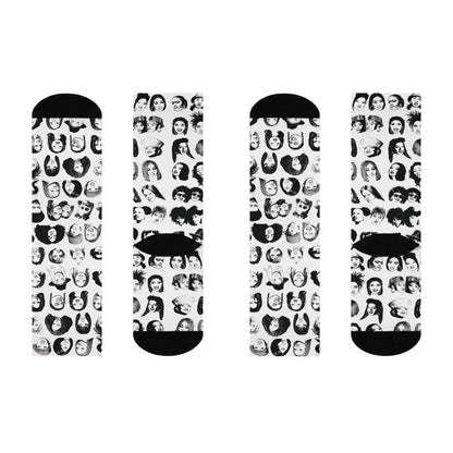 Female Rappers Crew Socks - Afrocentric Art by The Trini Gee