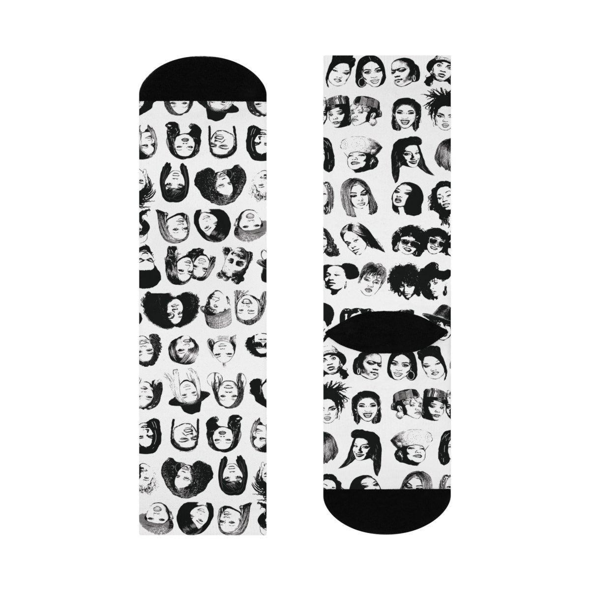 Female Rappers Crew Socks - Afrocentric Art by The Trini Gee