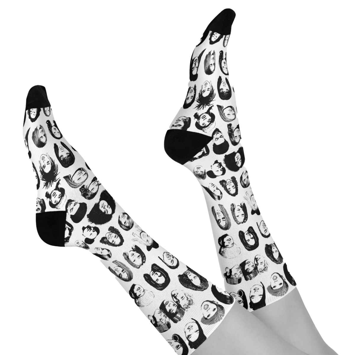 Female Rappers Crew Socks - Afrocentric Art by The Trini Gee