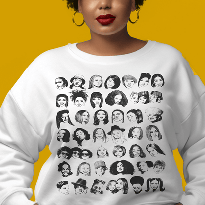 Female Rappers Remix Sweatshirt - Afrocentric Art by The Trini Gee