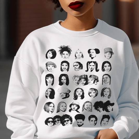 Female Rappers Sweatshirt - Afrocentric Art by The Trini Gee
