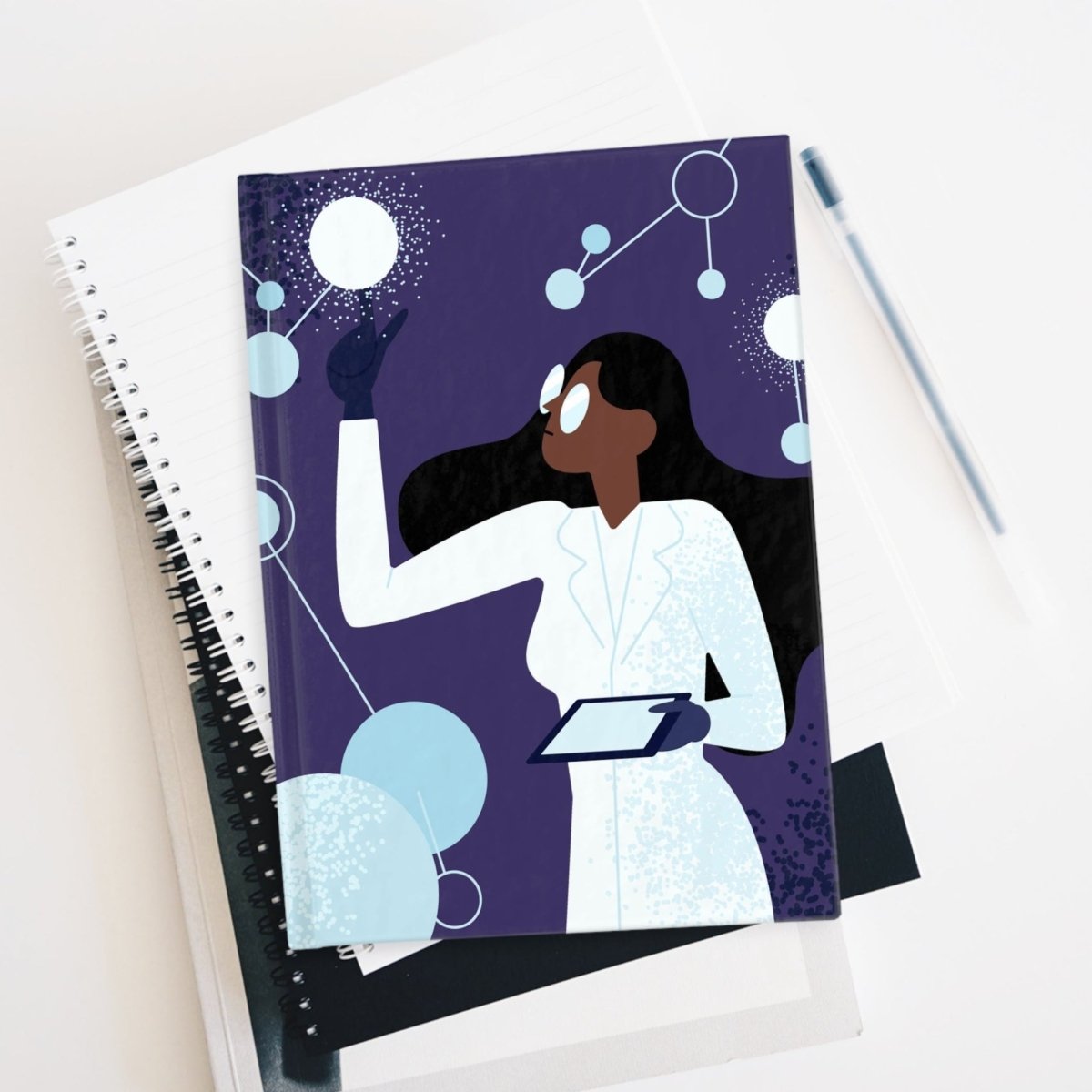 Female Scientist Journal - Afrocentric Art by The Trini Gee