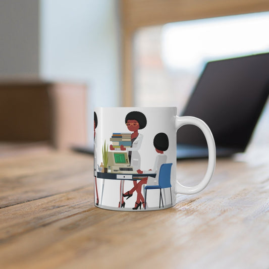 Female Scientist Mug - Afrocentric Art by The Trini Gee