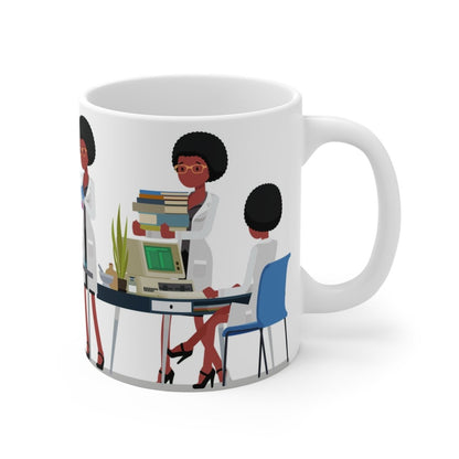 Female Scientist Mug - Afrocentric Art by The Trini Gee