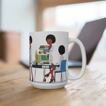 Female Scientist Mug - Afrocentric Art by The Trini Gee